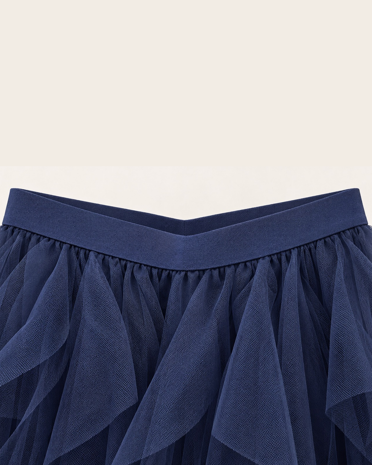 Navy Blue Layered Tulle Maxi Skirt