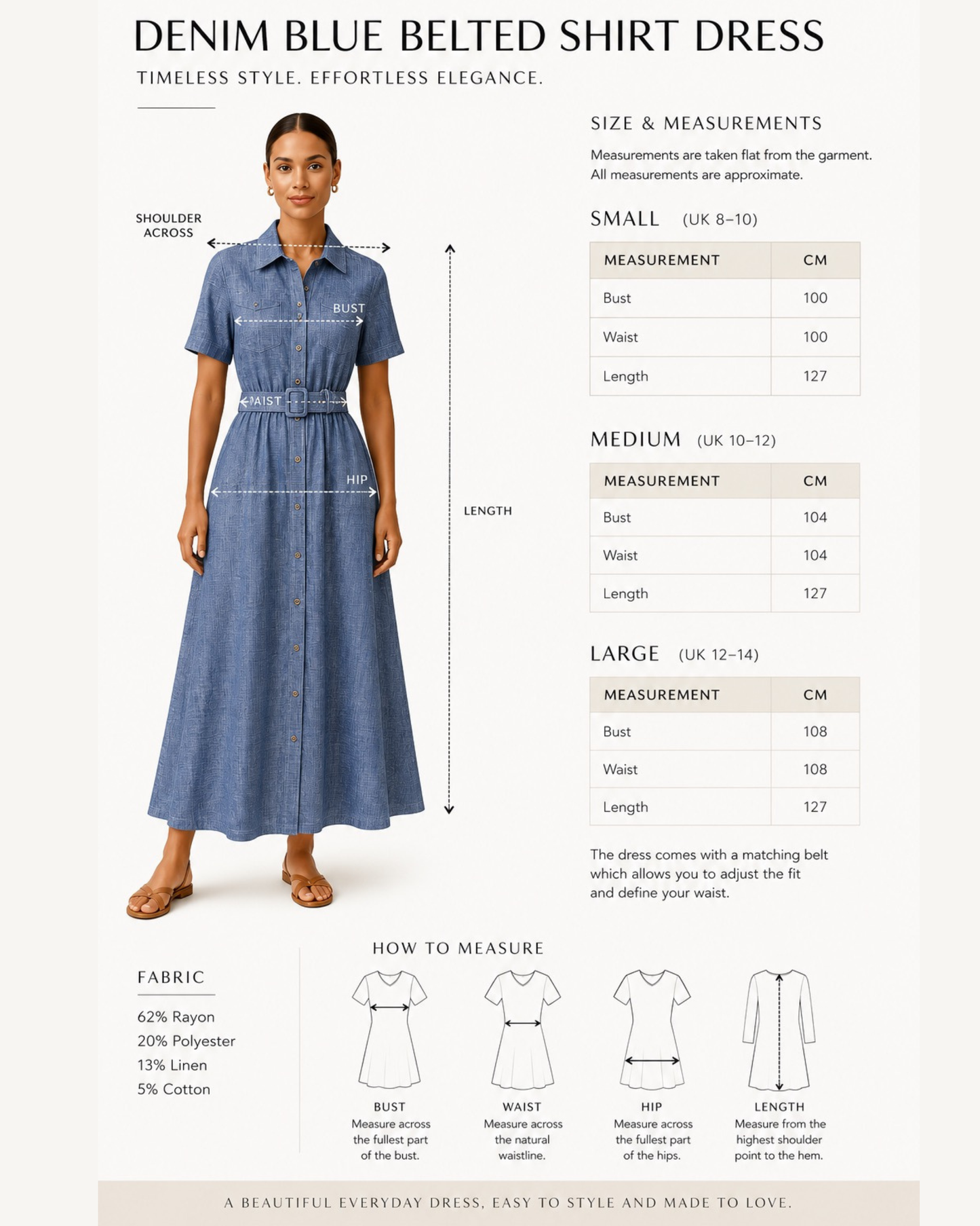Denim Blue Belted Shirt Dress