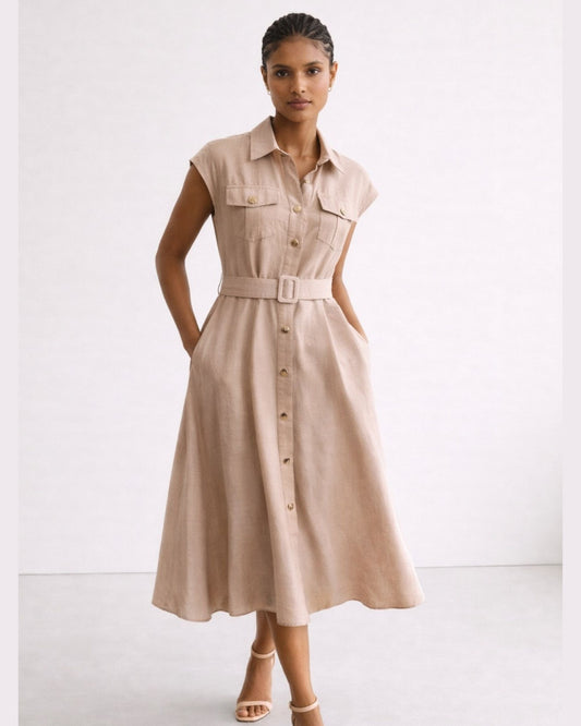 Utility Belted Midi Dress