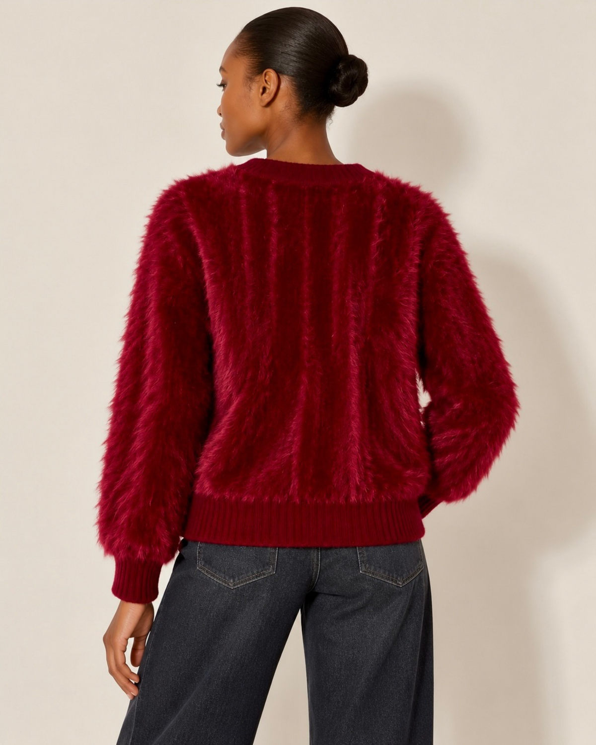 Burgundy Soft Brushed Knit Jumper