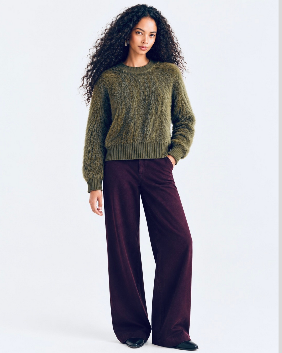 Moss Green Soft Brushed Knit Jumper