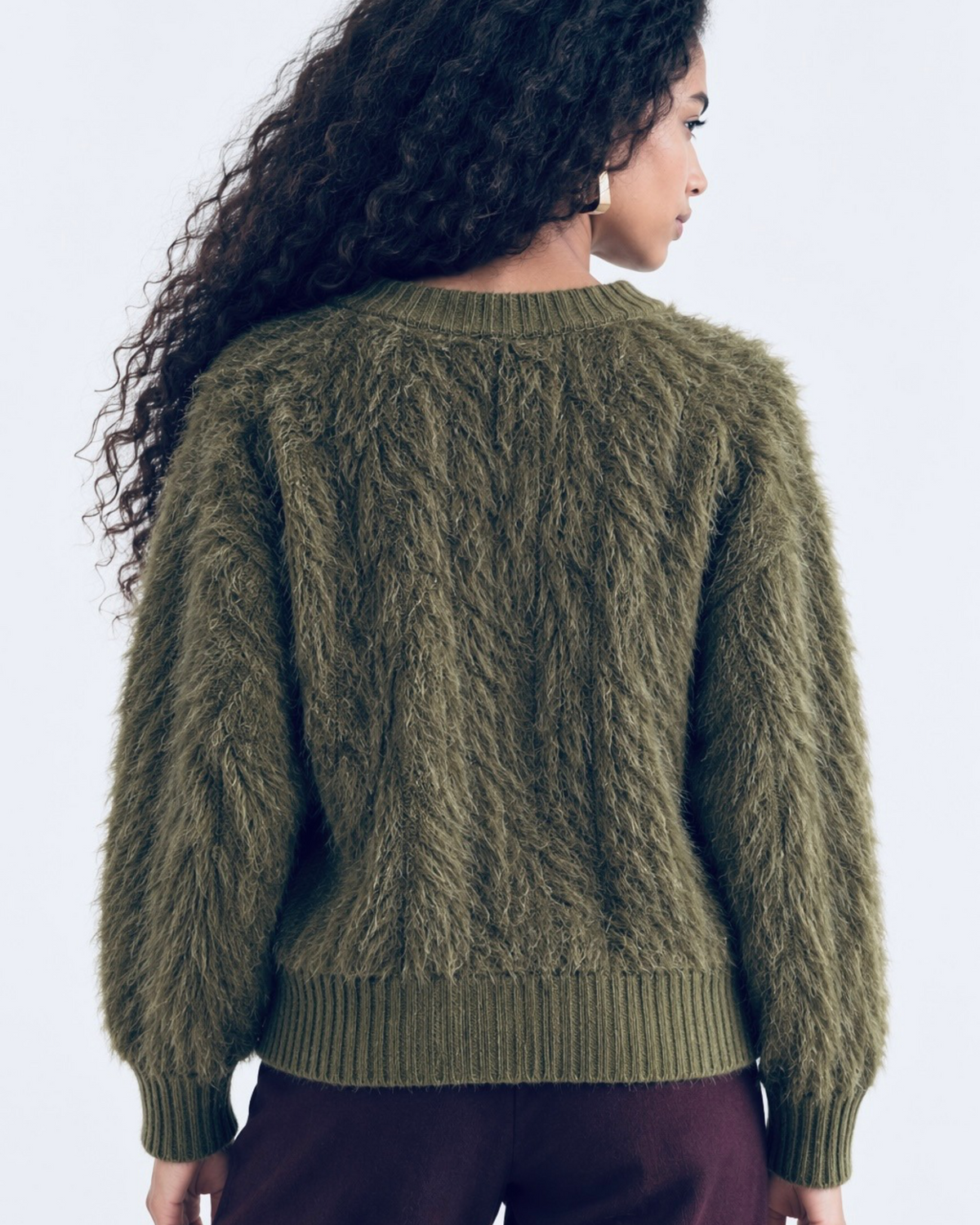Moss Green Soft Brushed Knit Jumper