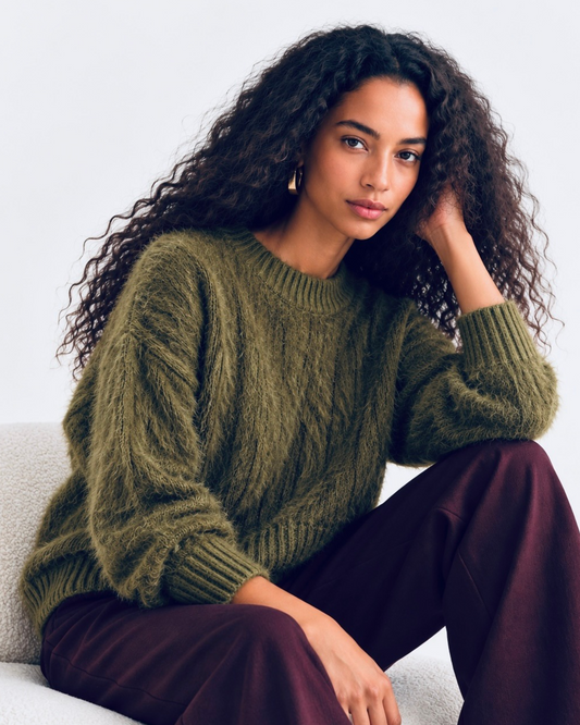 Moss Green Soft Brushed Knit Jumper