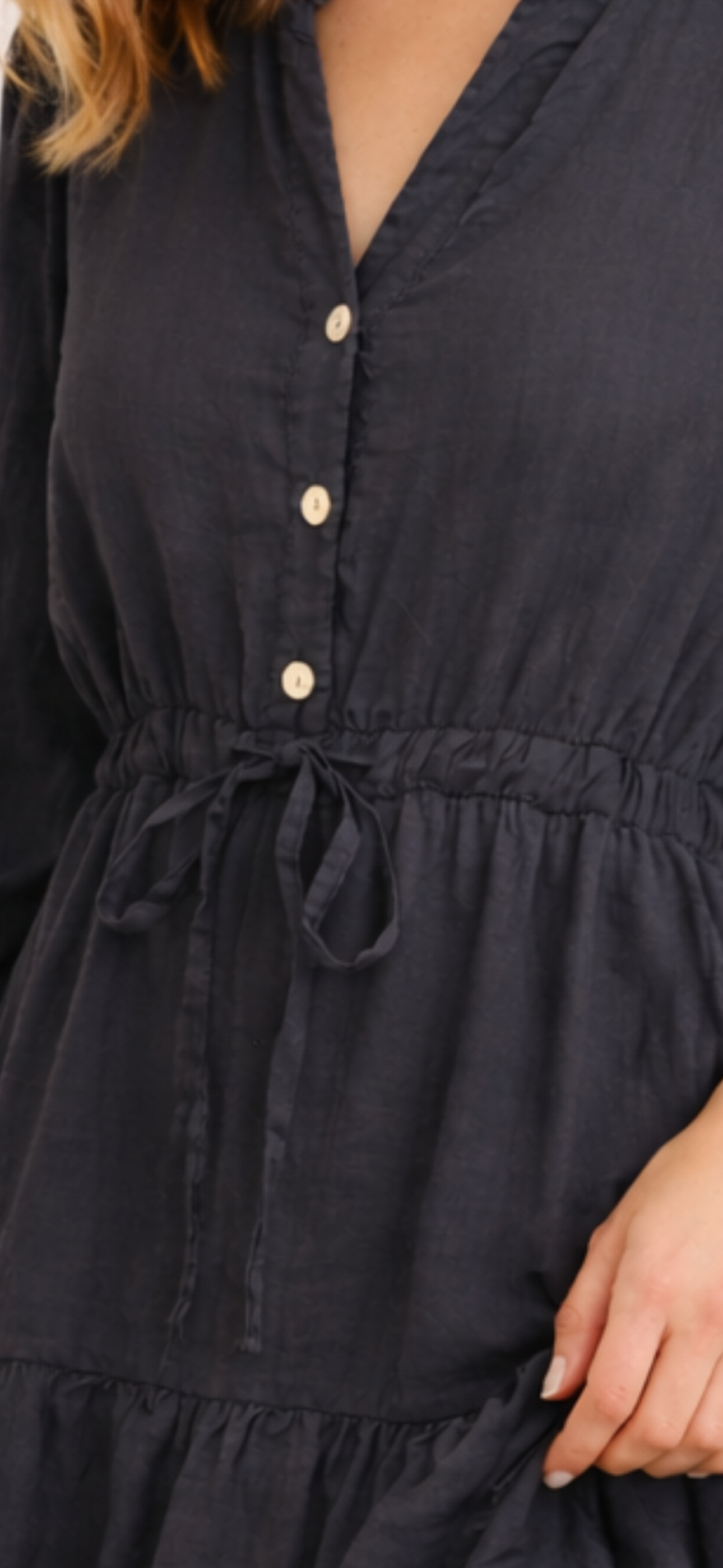 Charcoal Tiered Mini Dress