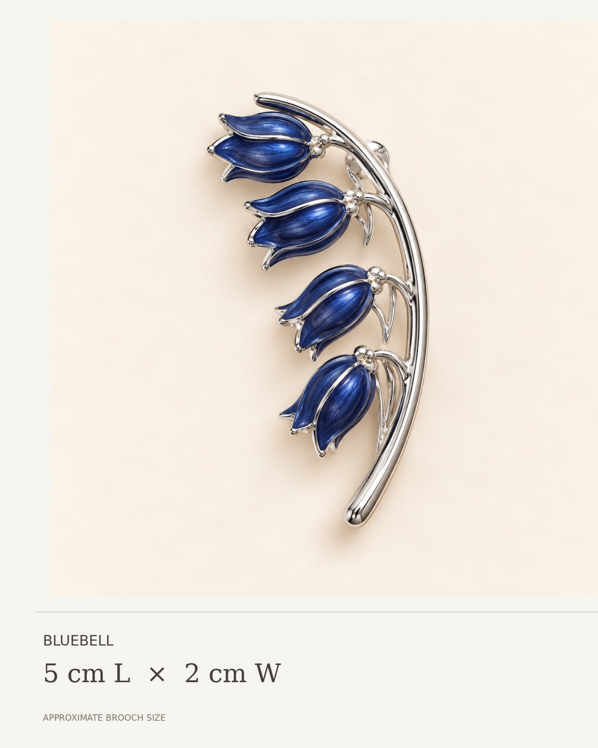 Silver-Plated Bluebell Flower Brooch