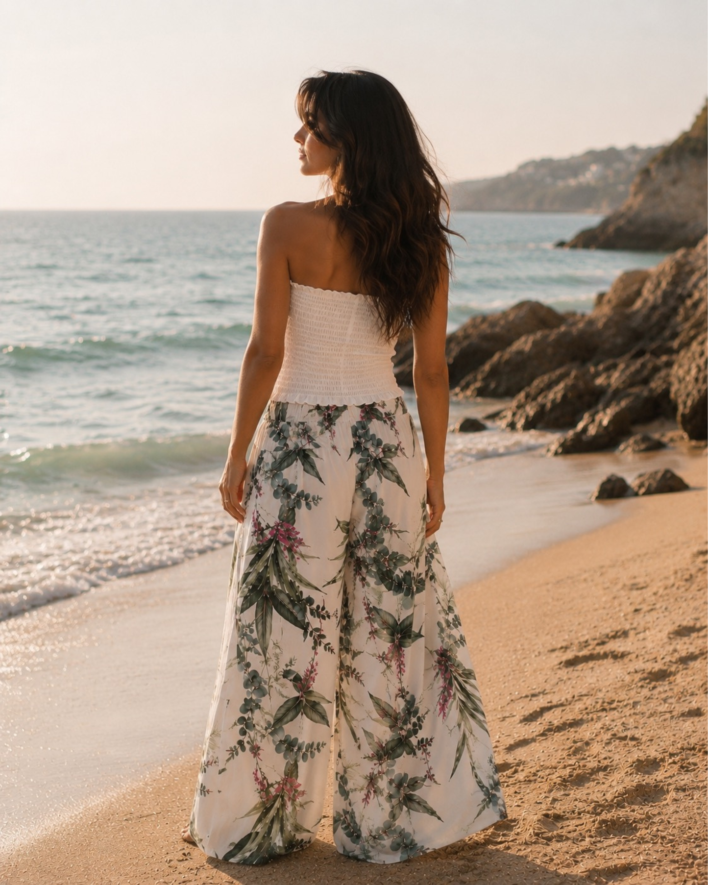 Botanical Print Palazzo Trousers