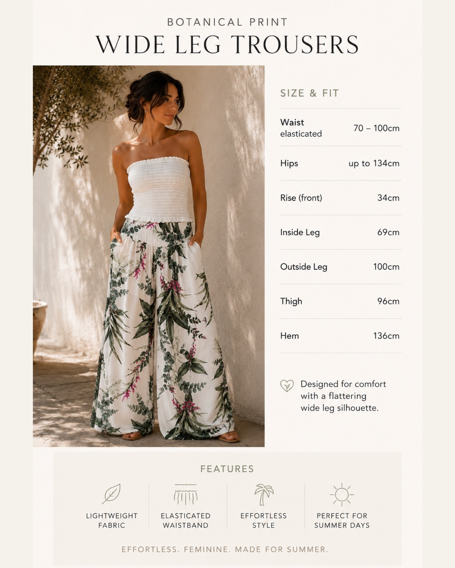 Botanical Print Palazzo Trousers