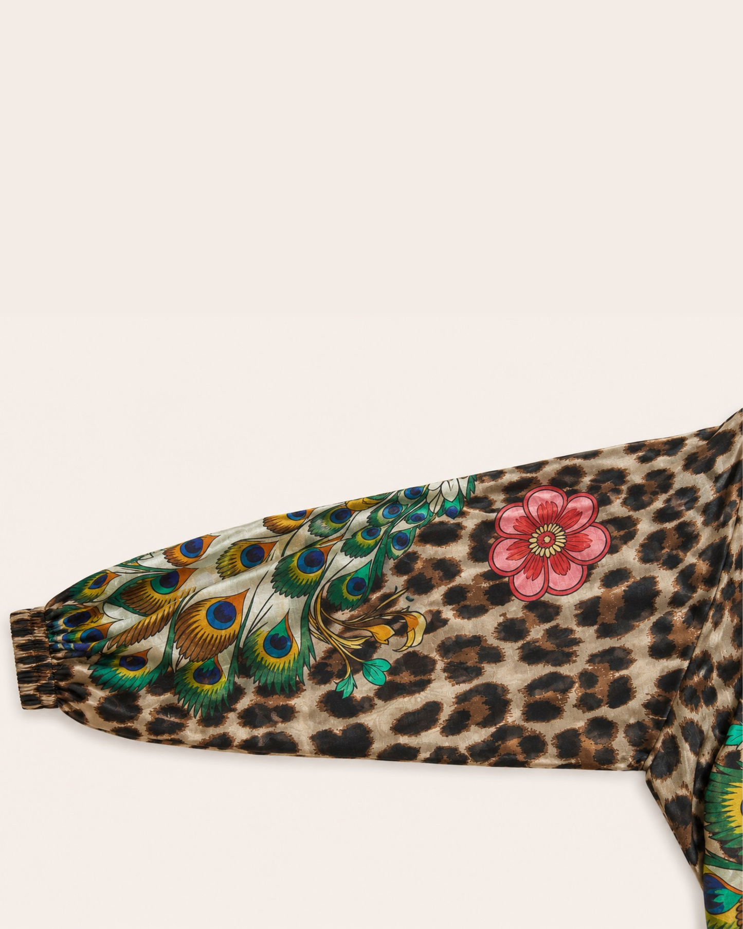 Peacock Print Bomber Jacket