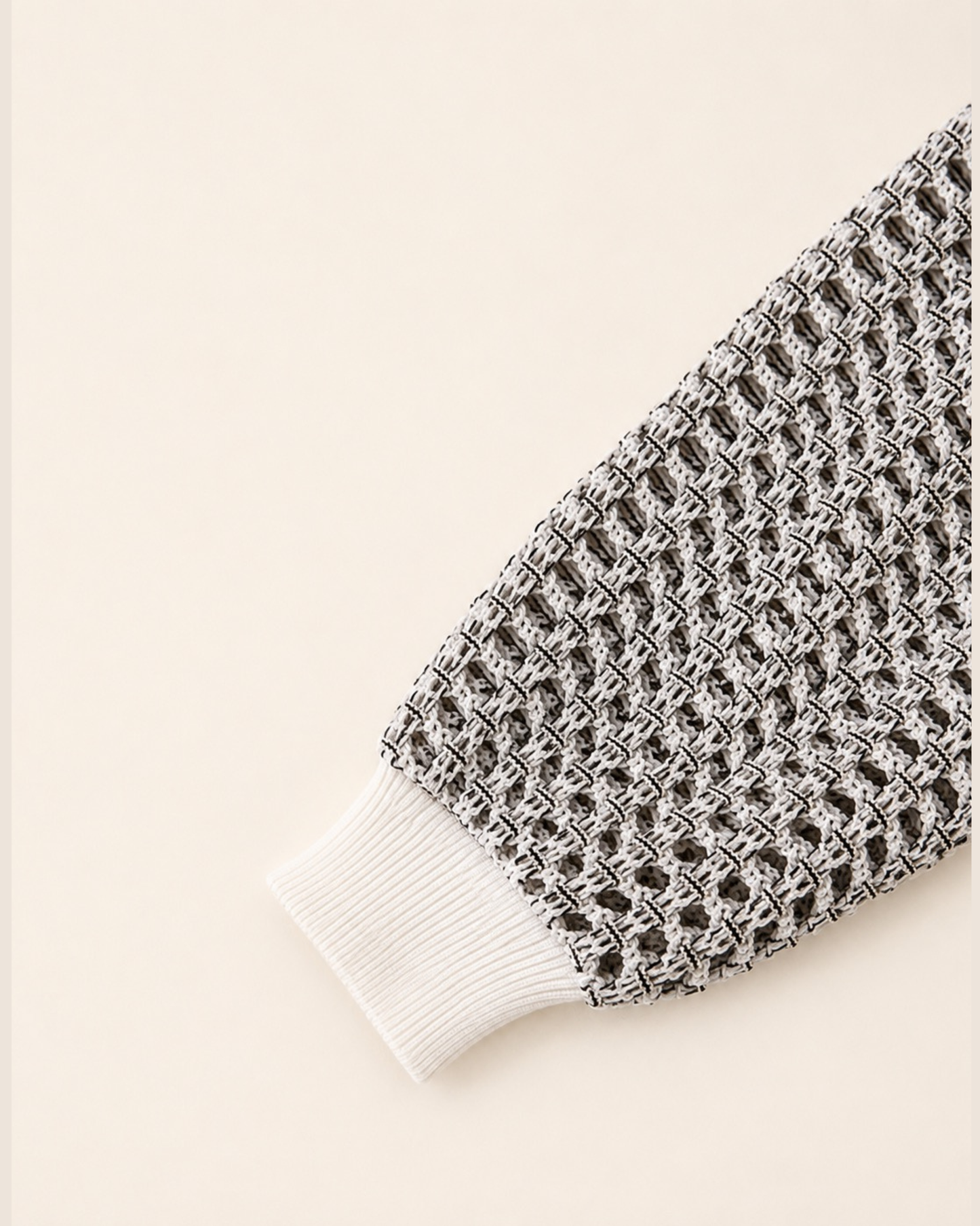 Crochet Bomber Jacket - Cream