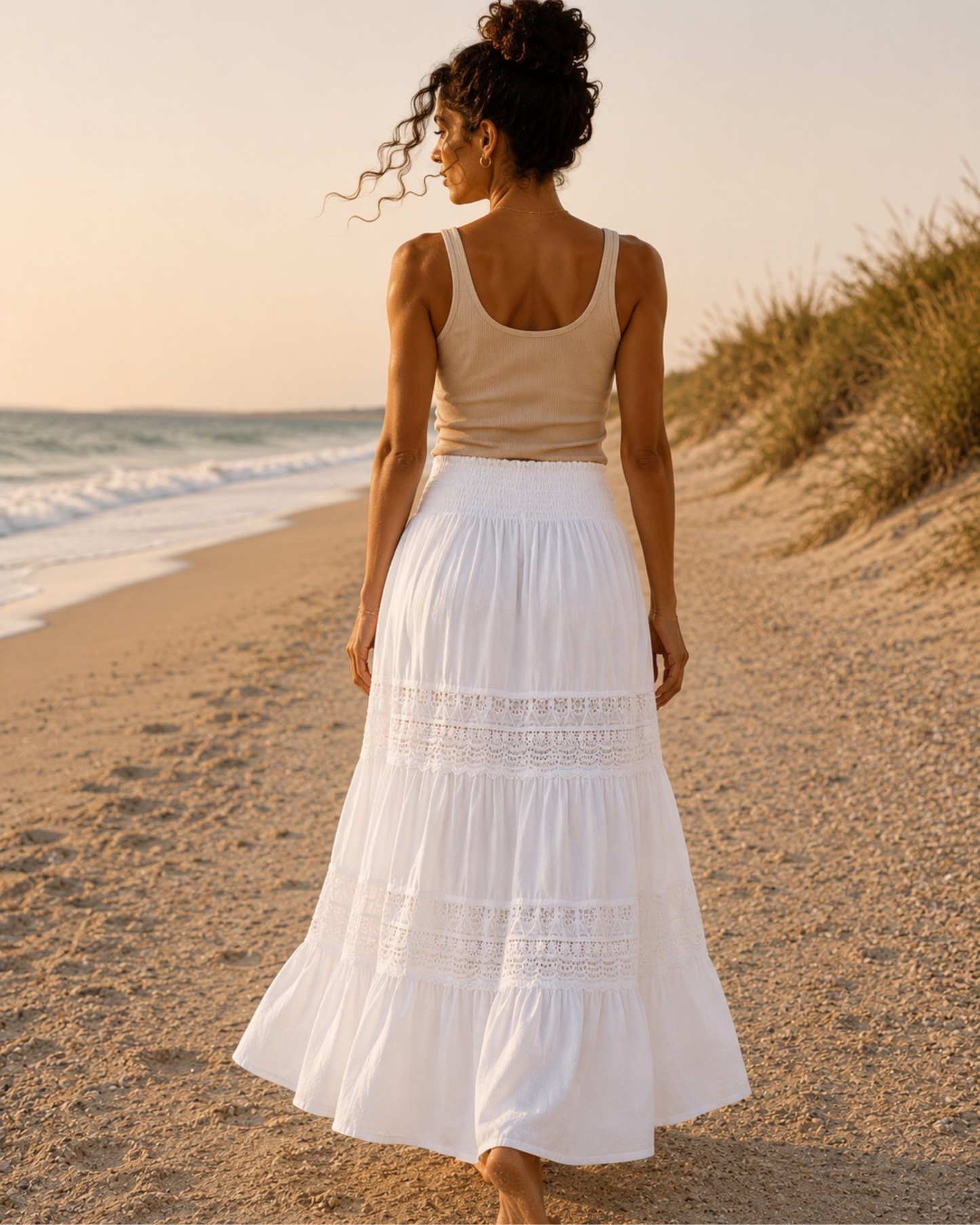 Lace Detail Maxi Skirt
