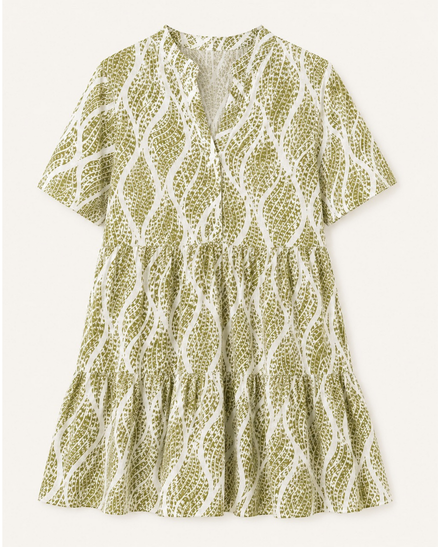 Olive Print Relaxed Dress