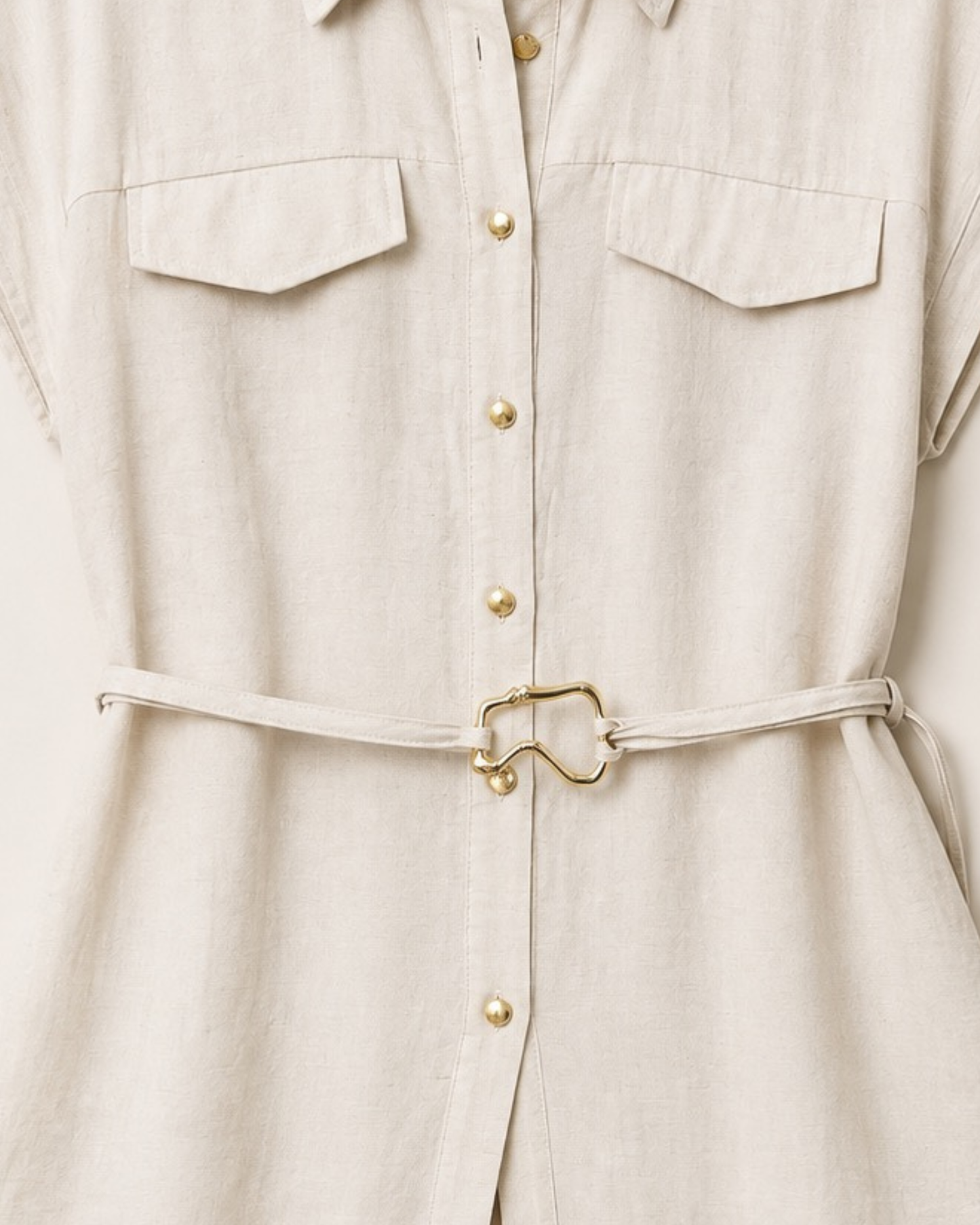 Belted Shirt & Wide-Leg Trouser Two-Piece