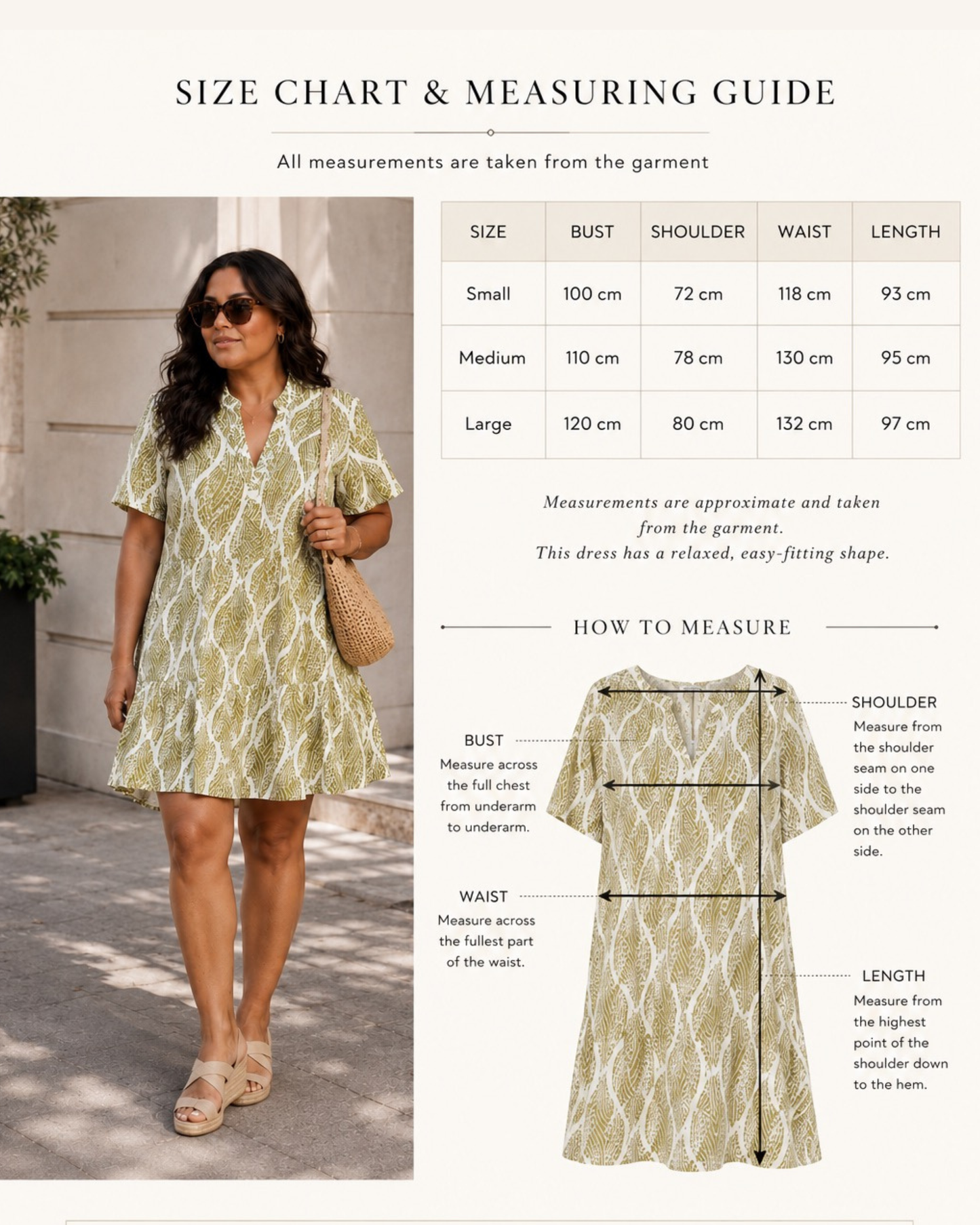 Olive Print Relaxed Dress