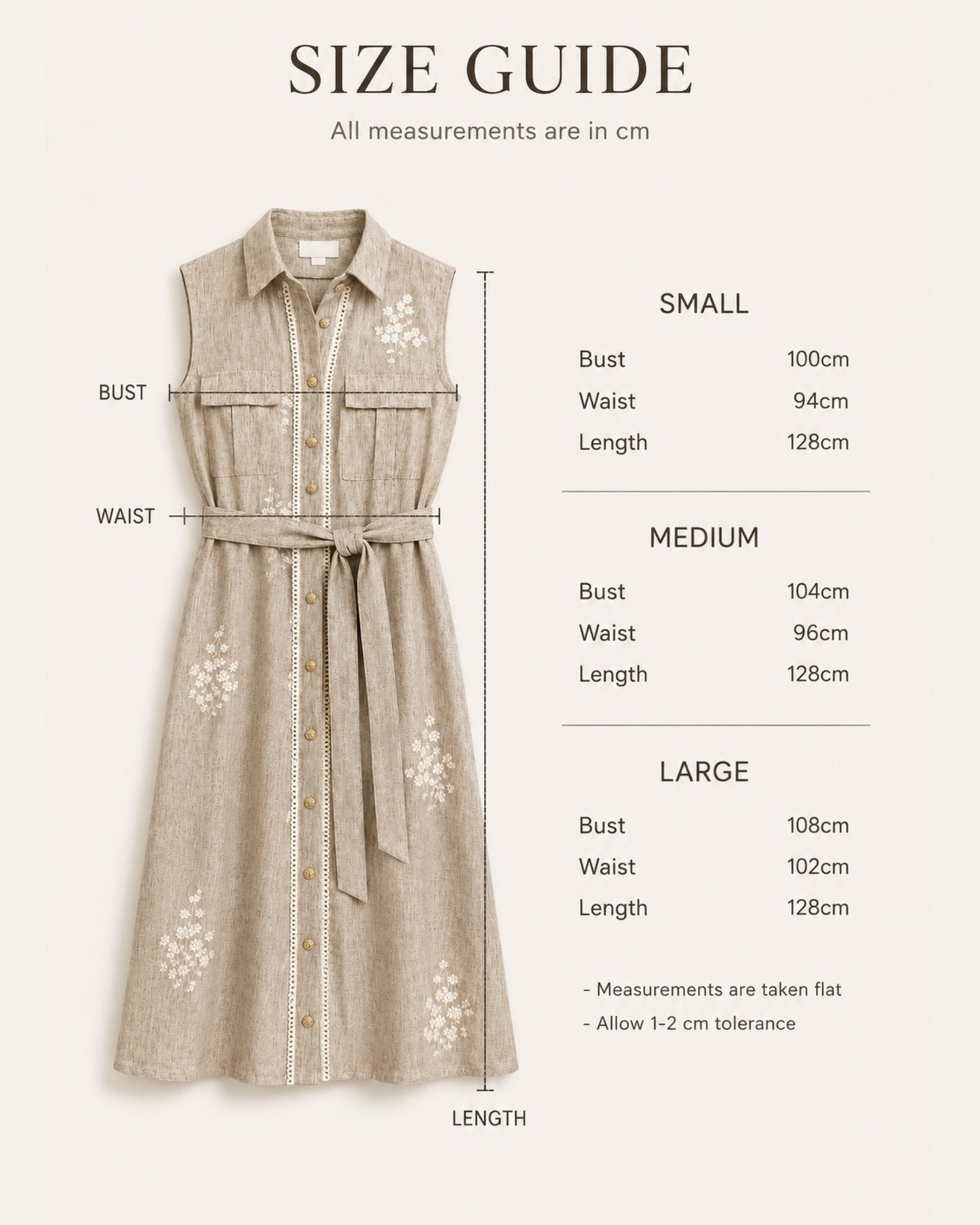 Embroidered Belted Midi Shirt Dress
