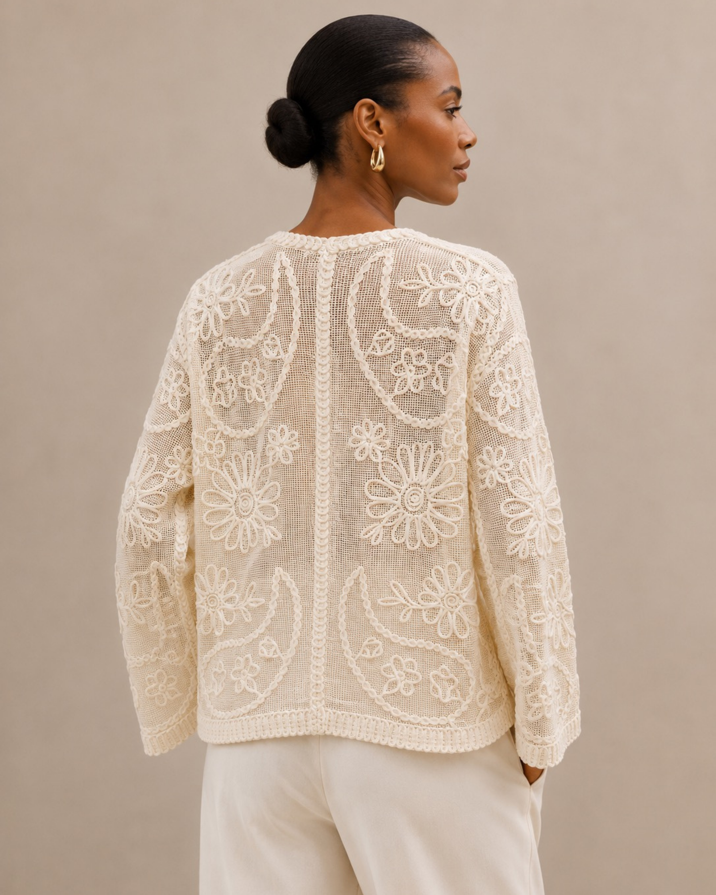 Floral Lace Cotton Cardigan