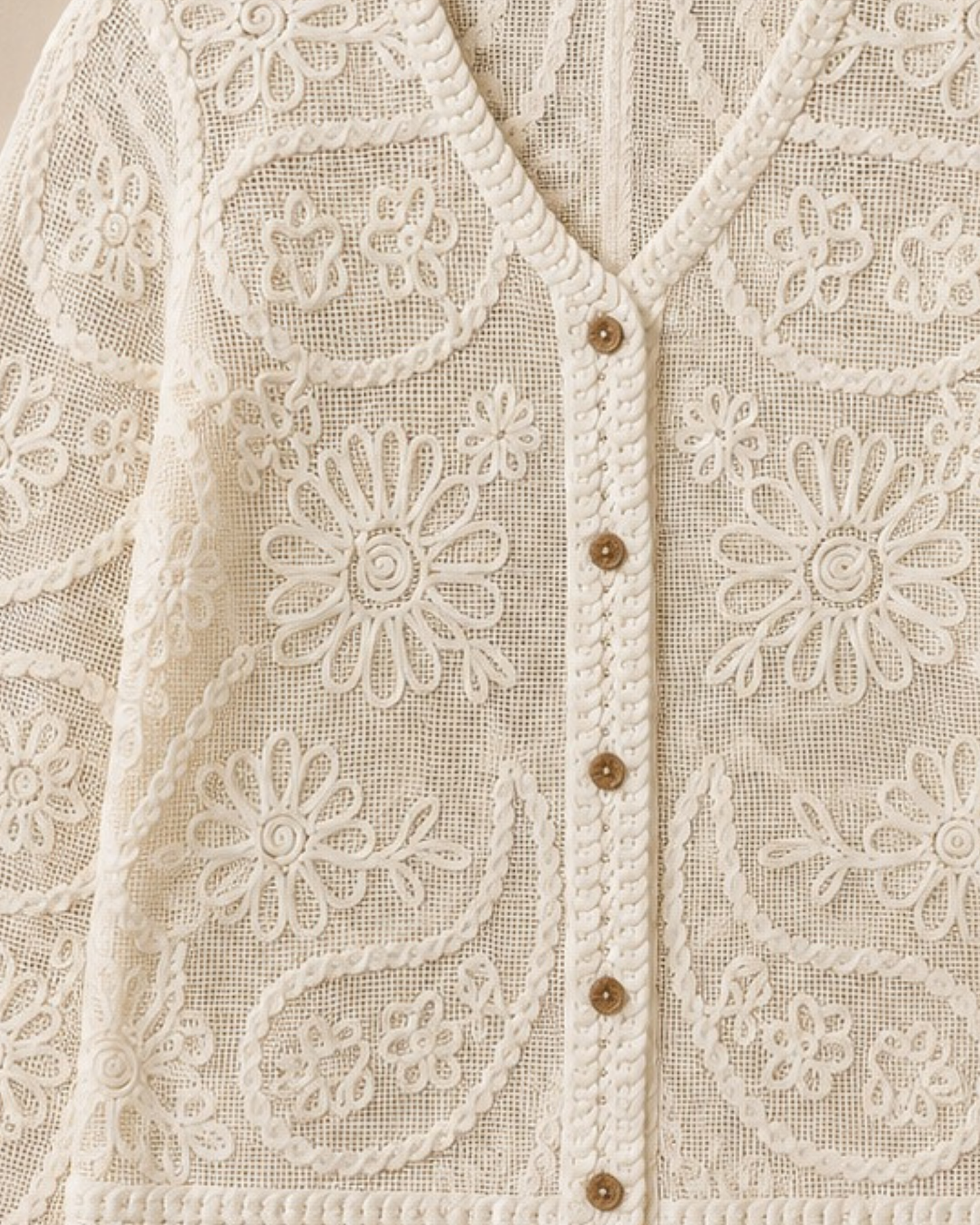 Floral Lace Cotton Cardigan