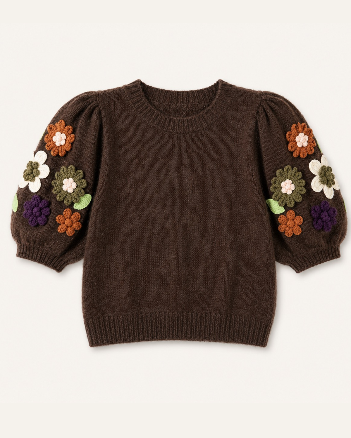 Floral Sleeve Knit Jumper
