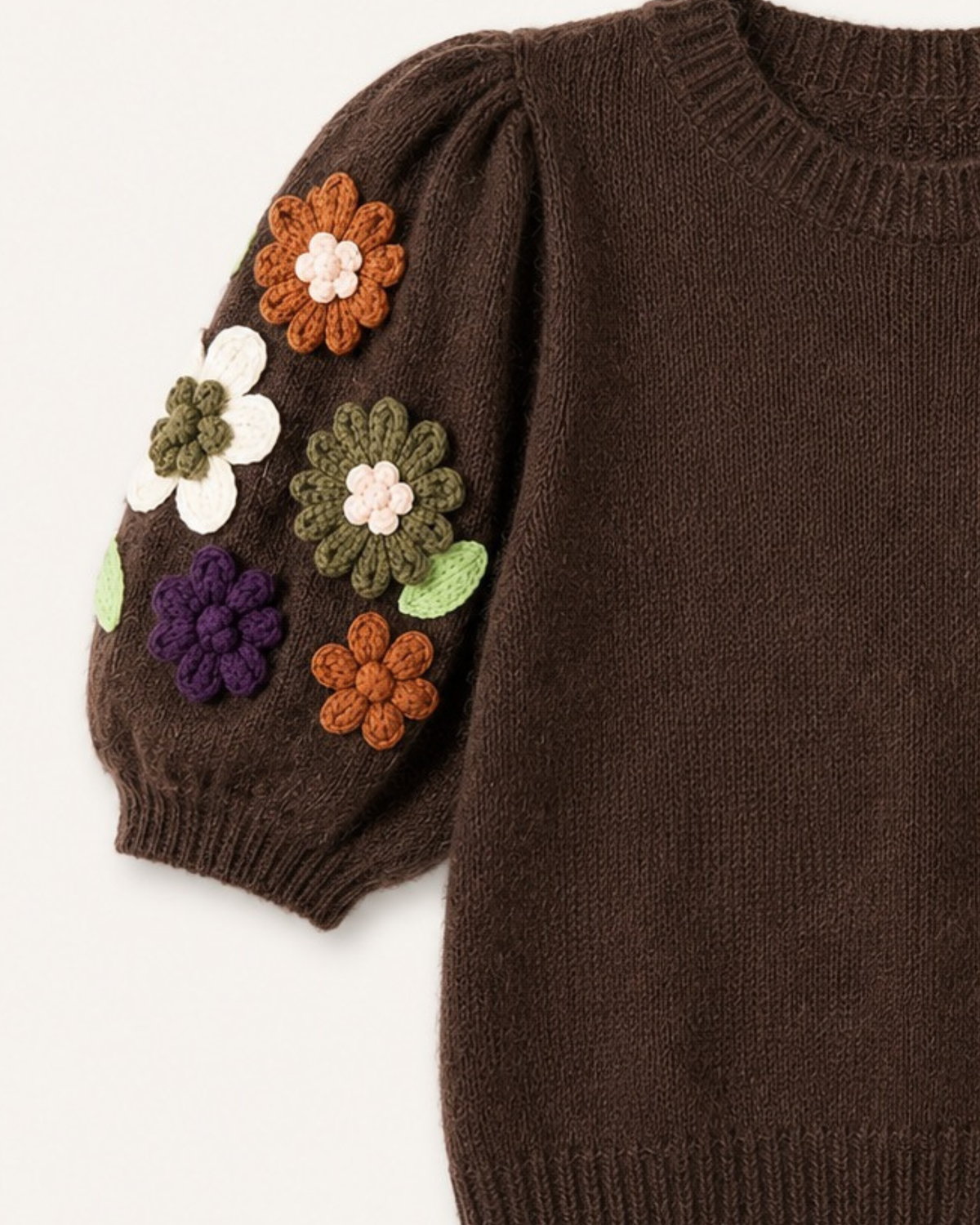 Floral Sleeve Knit Jumper