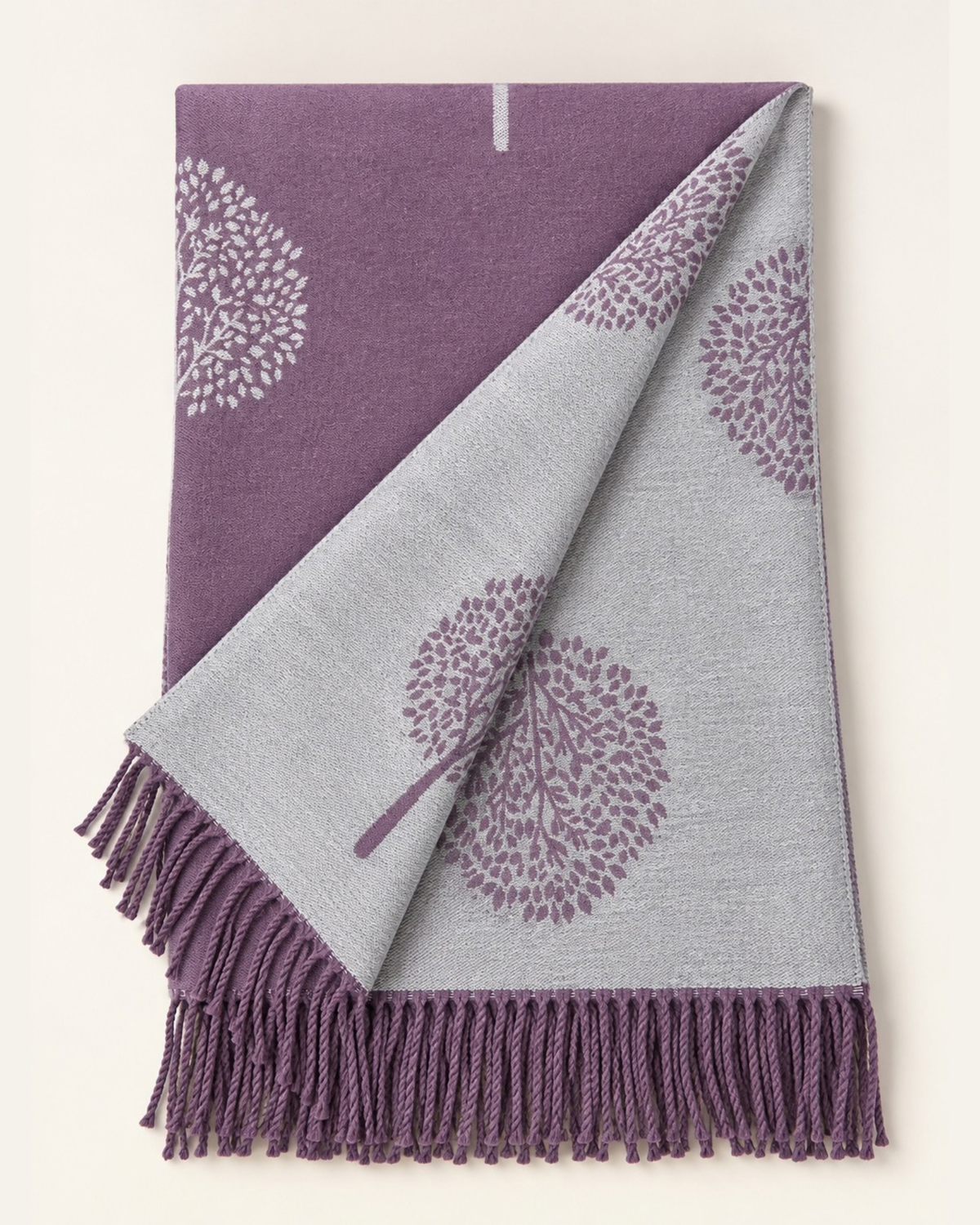 Cashmere Blend Tree Print Scarf – Mauve