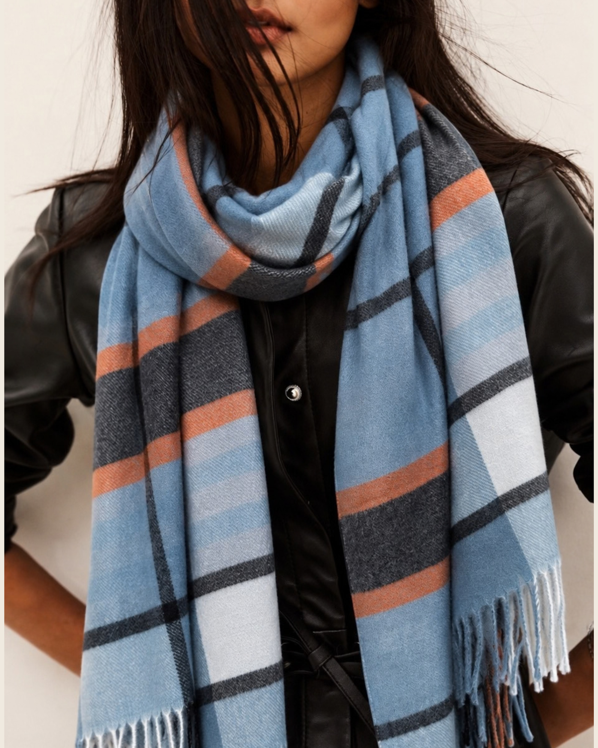 Blue Cashmere Blend Scarf