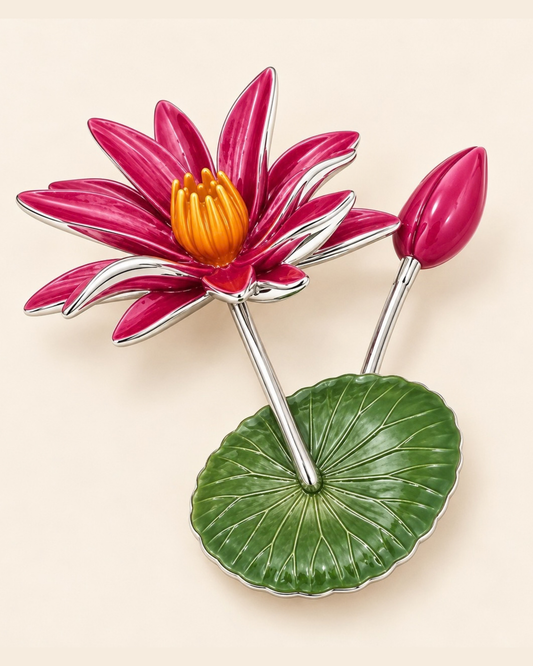 Water Lily Pad Flower Brooch
