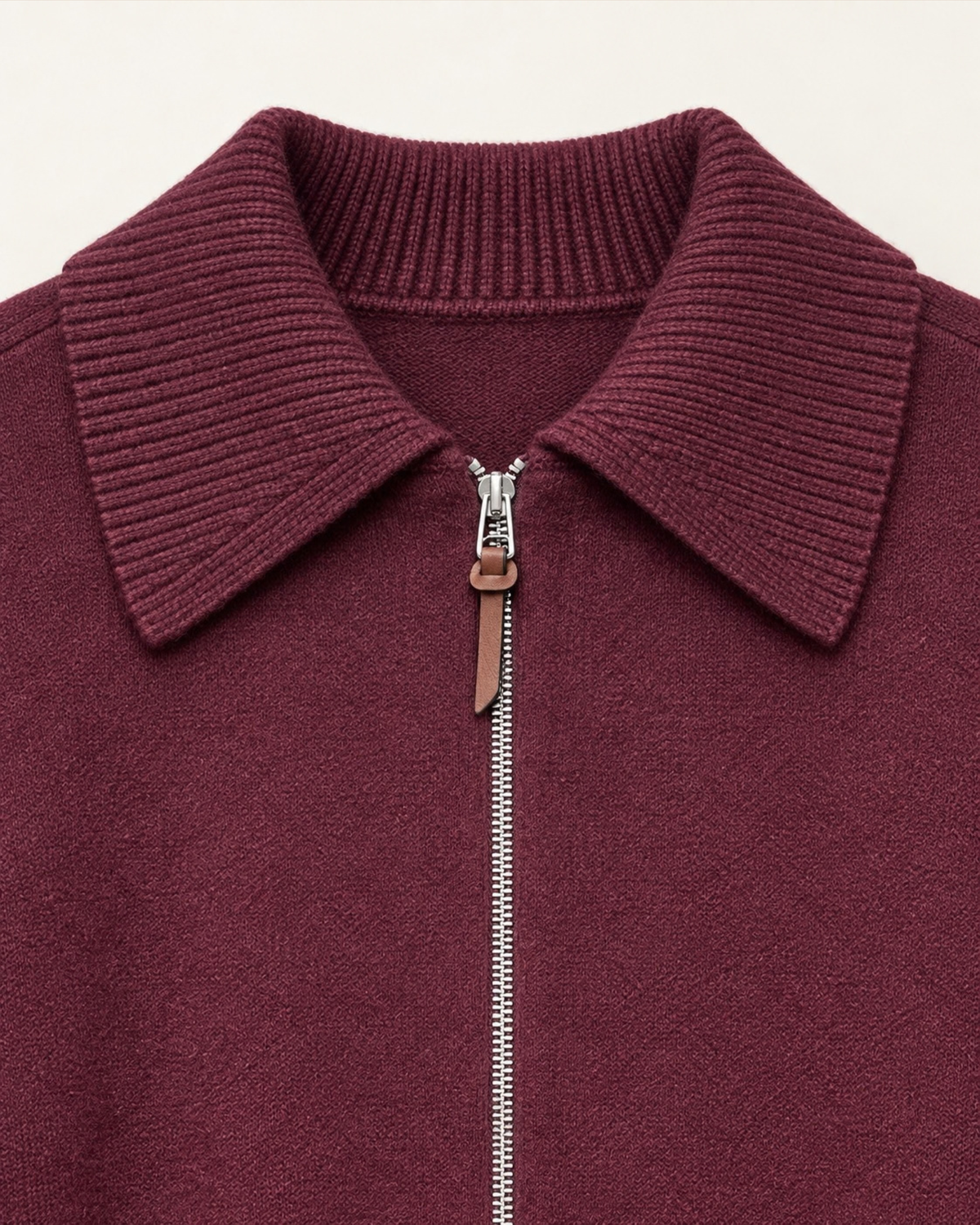 Burgundy Zip Knit Jacket