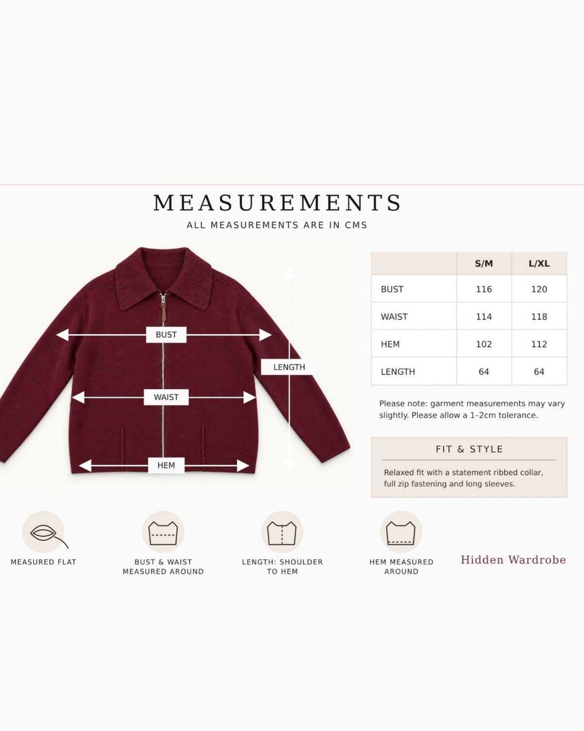 Burgundy Zip Knit Jacket