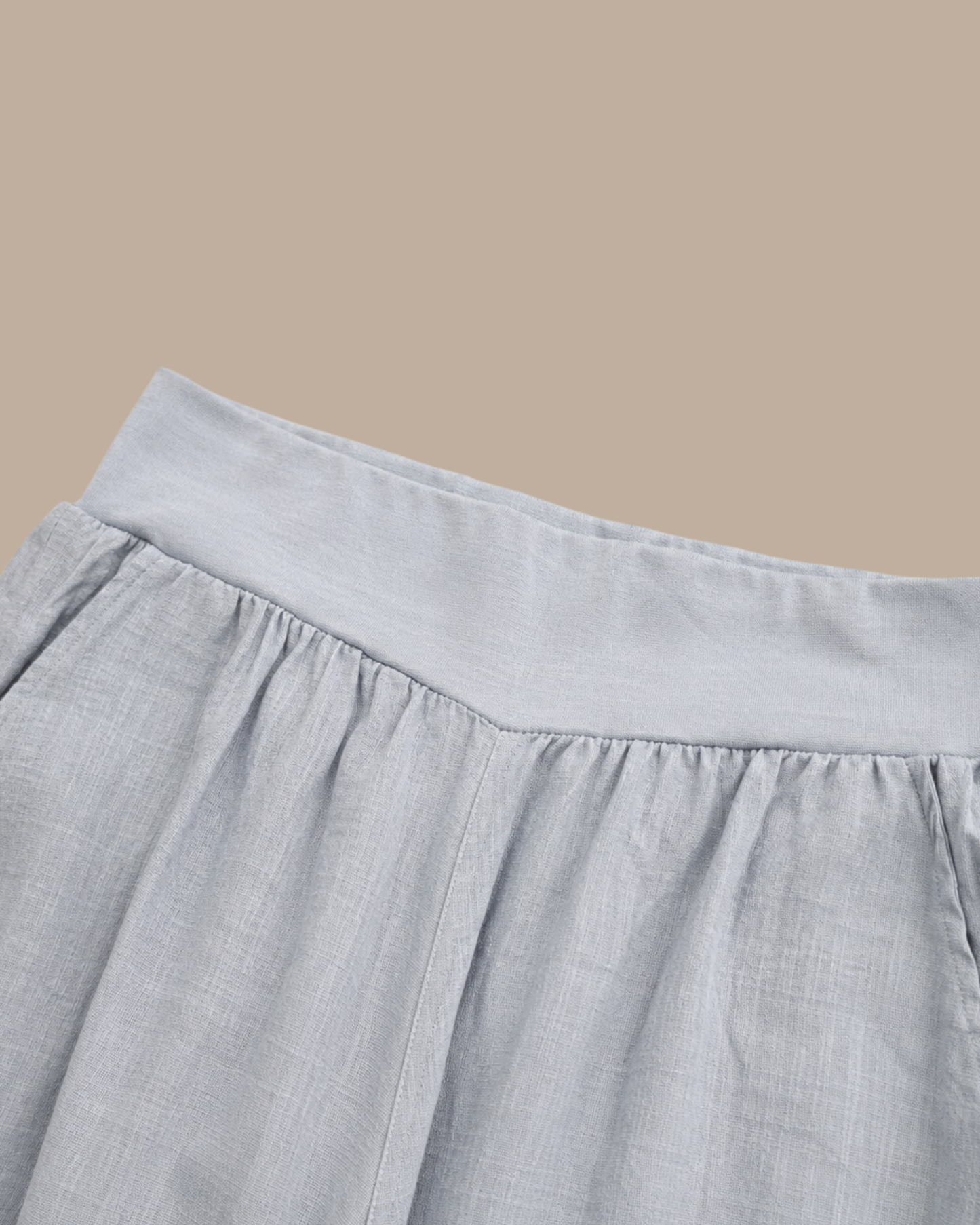 Italian Linen Wide Leg Grey Trousers
