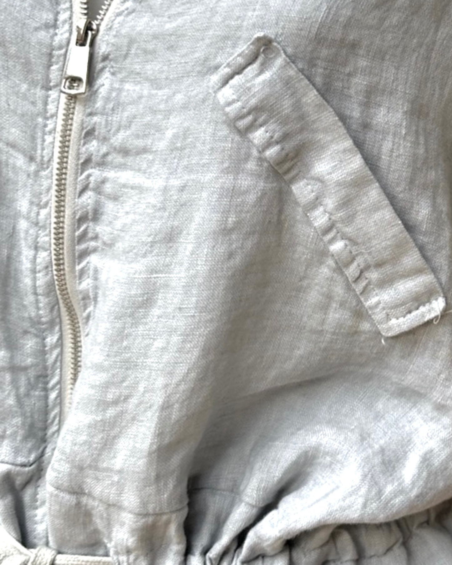 Grey Linen Zip Jacket