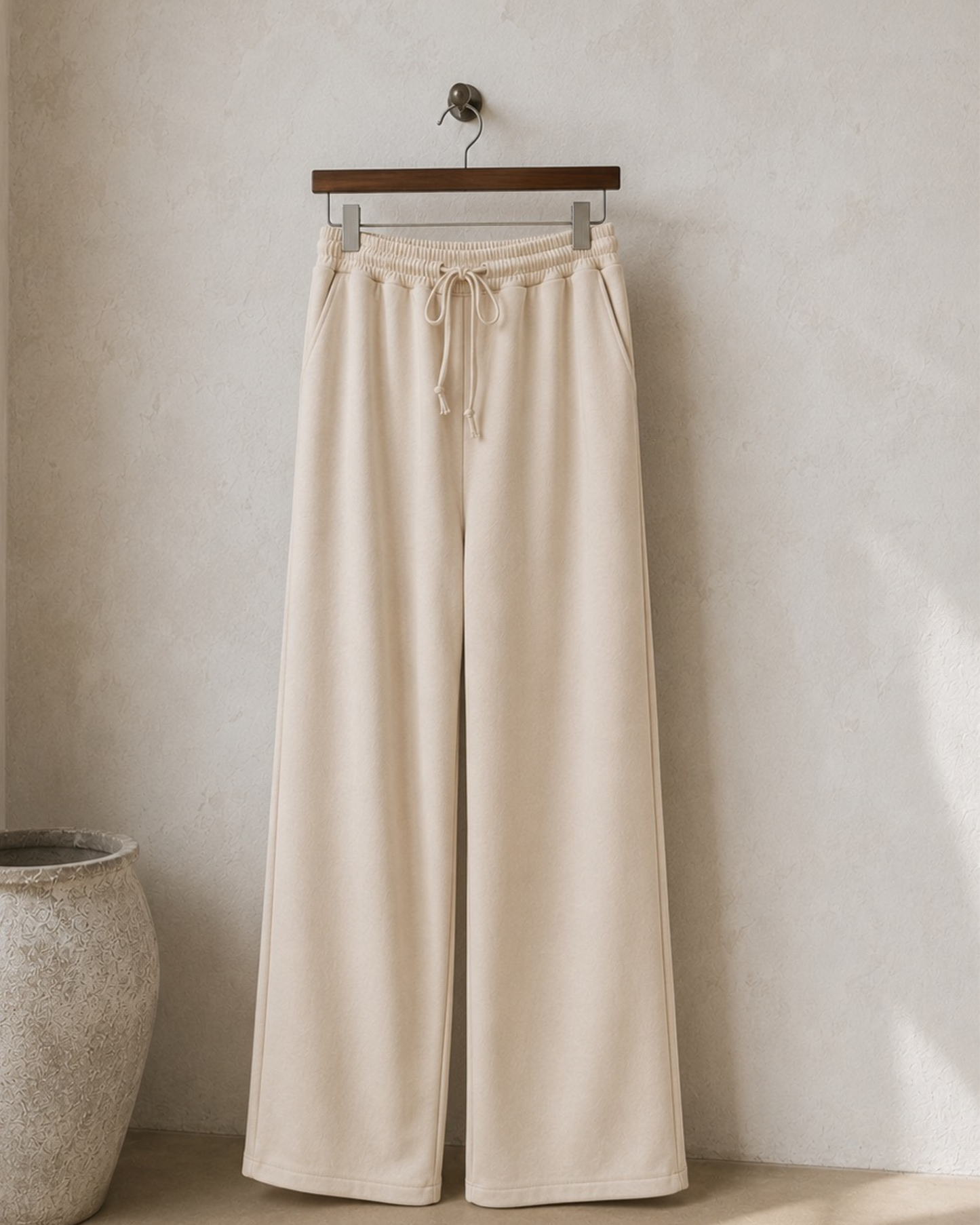 Amalfi Wide Leg Trousers – Cream