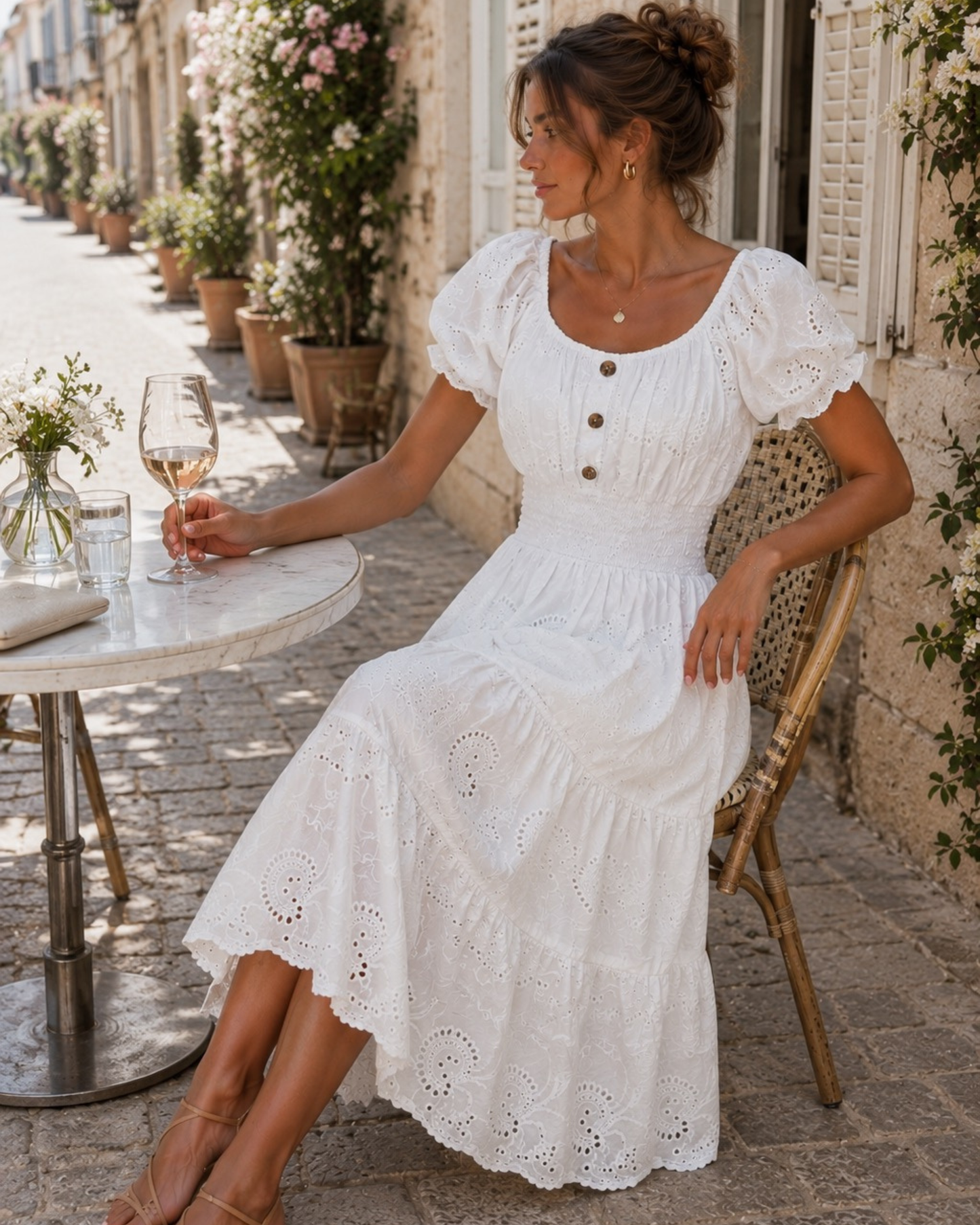Amalfi White Embroidered Dress