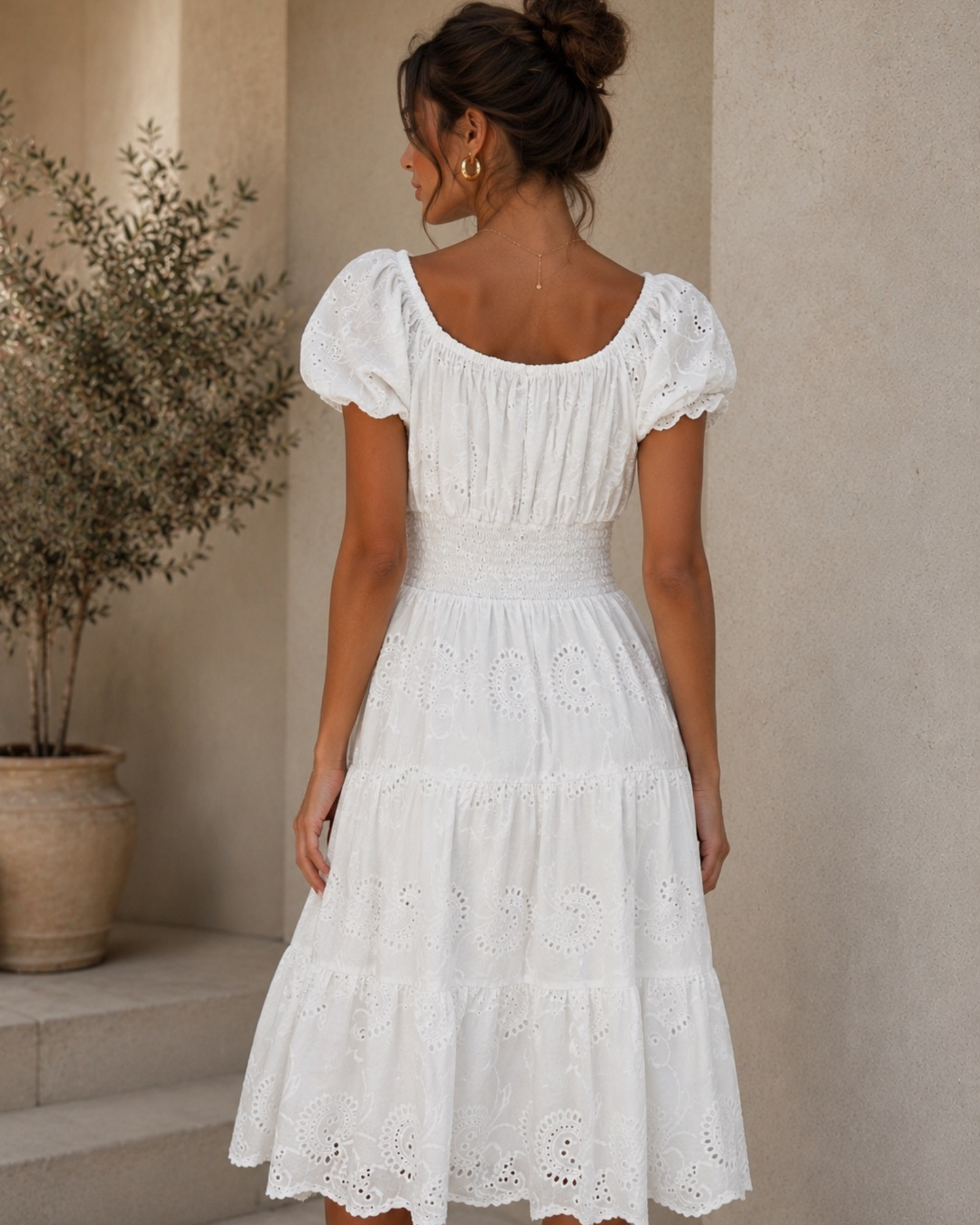 Amalfi White Embroidered Dress