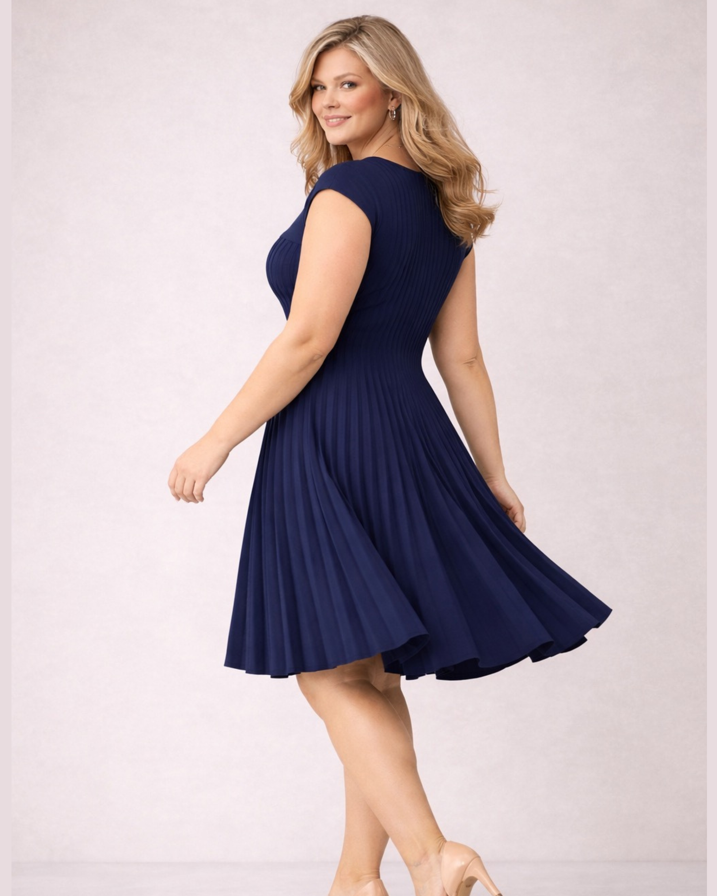Elegant Pleated Midi Dress