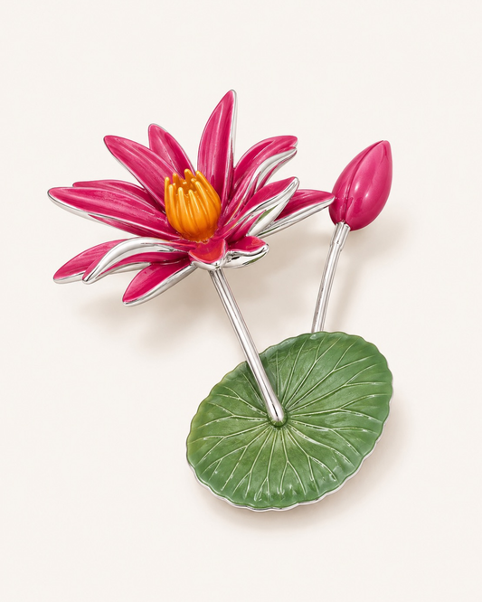 Water Lily Pad Flower Brooch