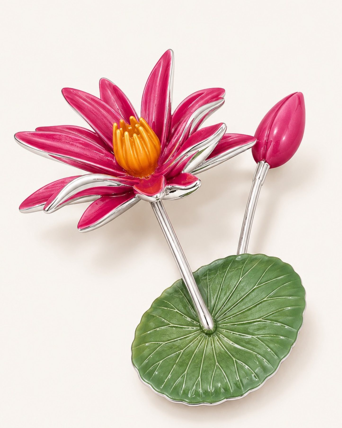 Water Lily Pad Flower Brooch
