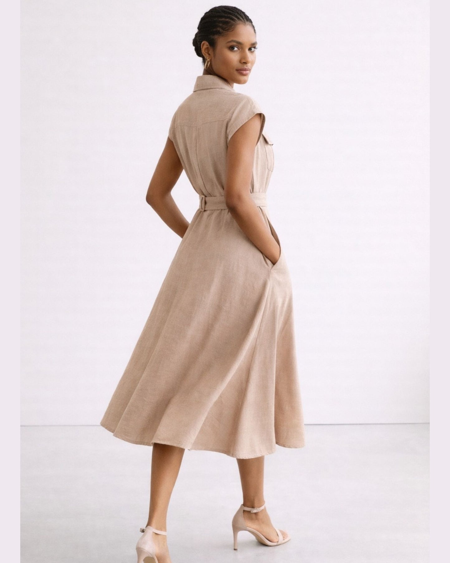 Utility Belted Midi Dress