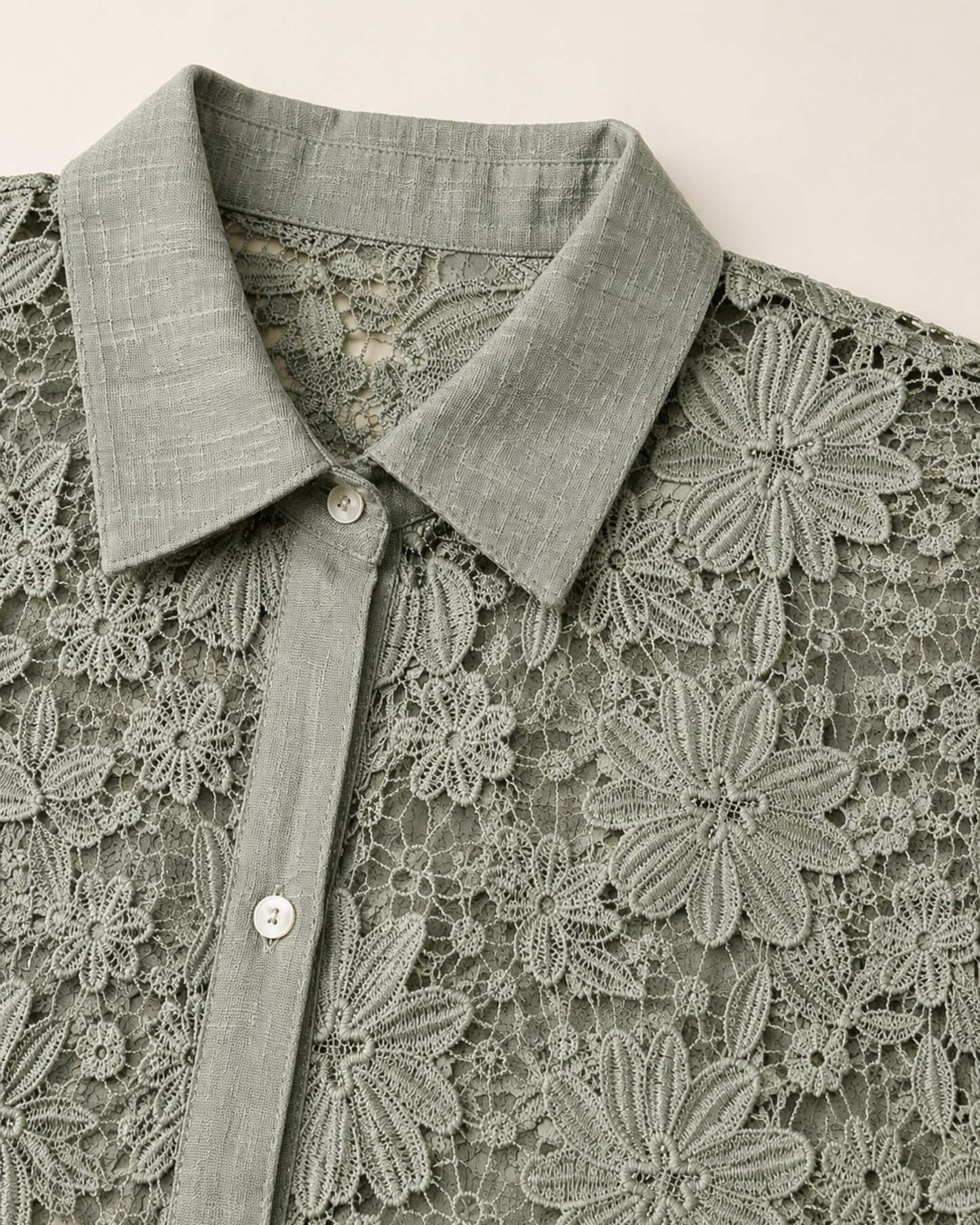 Sage Floral Lace Blouse